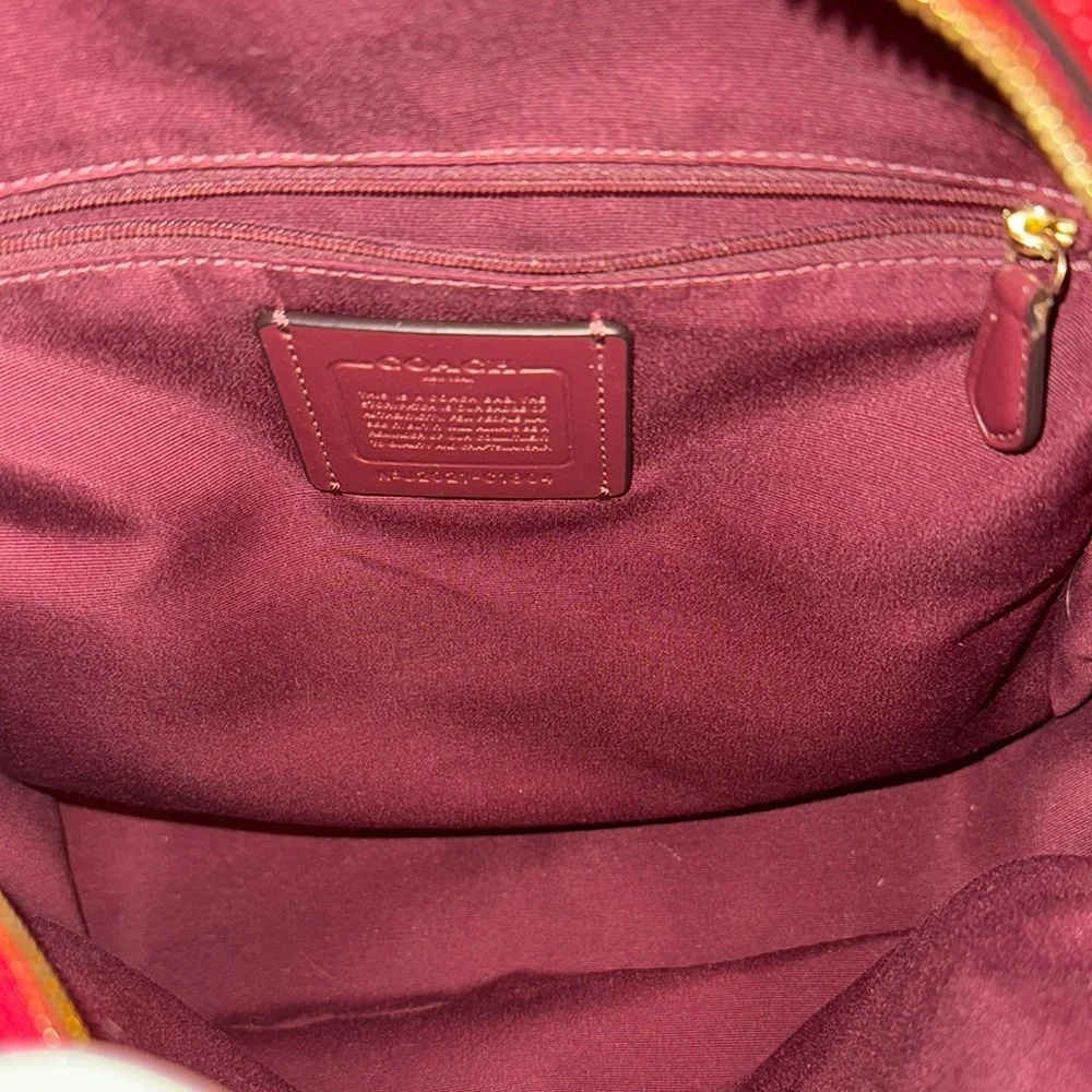 Coach Signature Red Backpack - Picture 9 of 10